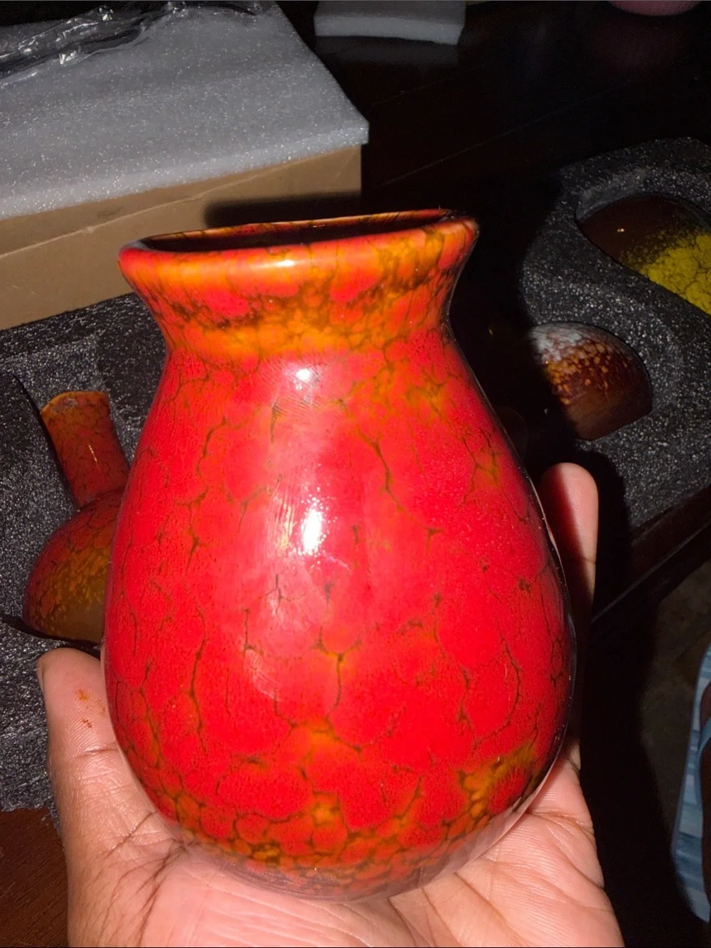 Set of 4 Luxury Crackle Glaze Vases | Designer Home Decor